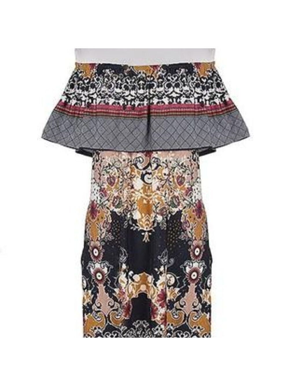TRÏBE Off The Shoulder Strapless Bohemian Floral MIDI Sundress Size Medium NWT - Picture 4 of 6